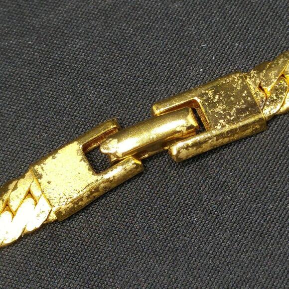 Vintage Napier Necklace, Beige Leaf Enamel, Gold Plated Chain, 18", 1980s - Picture 9 of 9